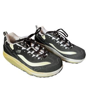 Skechers Women’s Black Nubuck Shape Ups Strength Fitness Walking Shoes SZ 8.5